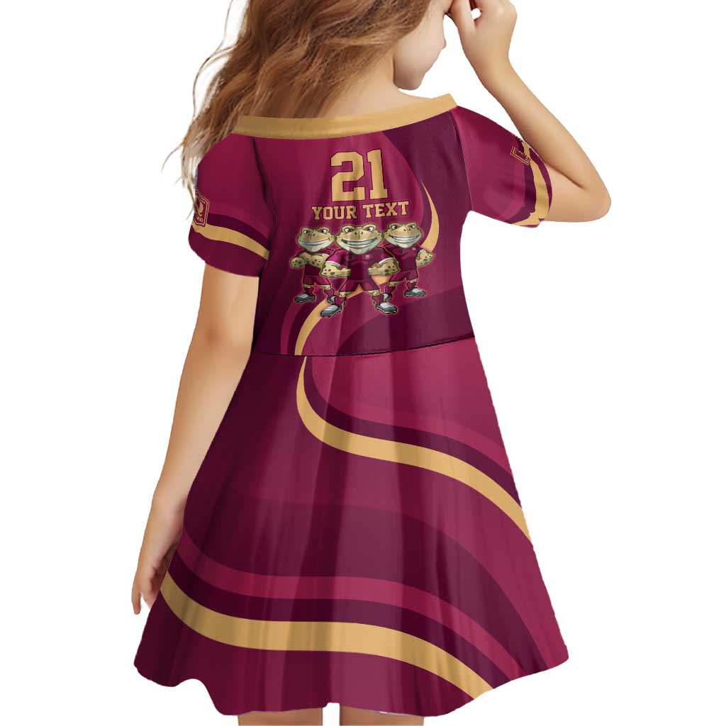 Custom QLD Maroons Cane Toad Family Matching Tank Maxi Dress and Hawaiian Shirt Queensland Origin No3