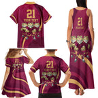 Custom QLD Maroons Cane Toad Family Matching Tank Maxi Dress and Hawaiian Shirt Queensland Origin No3