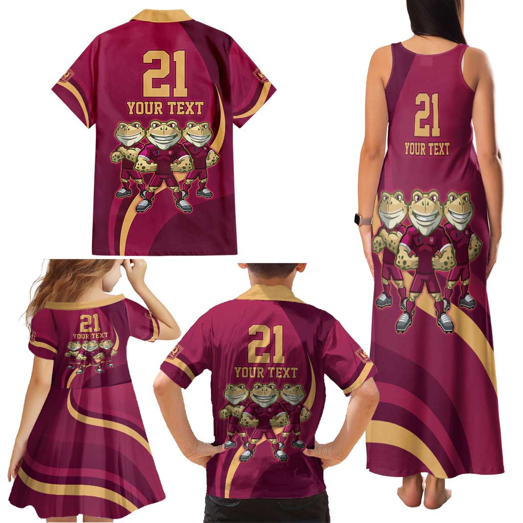 Custom QLD Maroons Cane Toad Family Matching Tank Maxi Dress and Hawaiian Shirt Queensland Origin No3