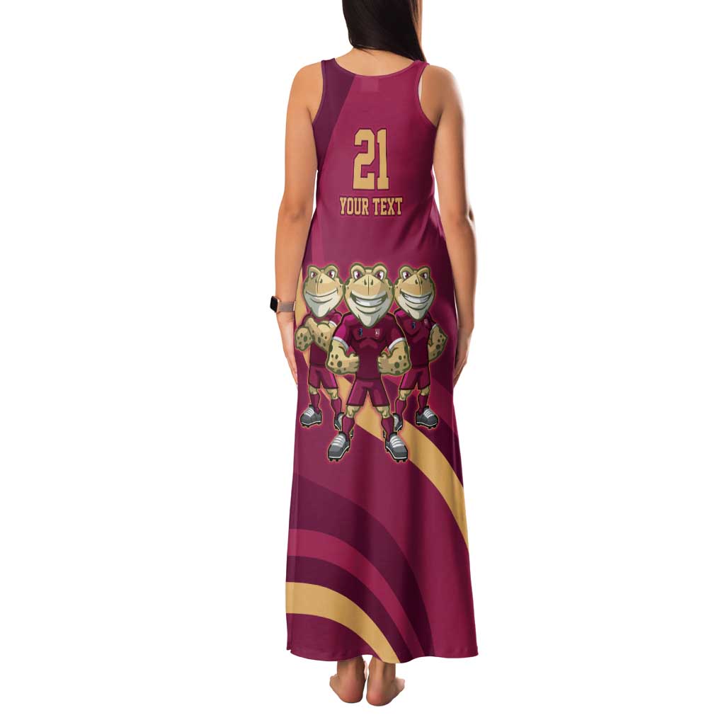 Custom QLD Maroons Cane Toad Family Matching Tank Maxi Dress and Hawaiian Shirt Queensland Origin No3