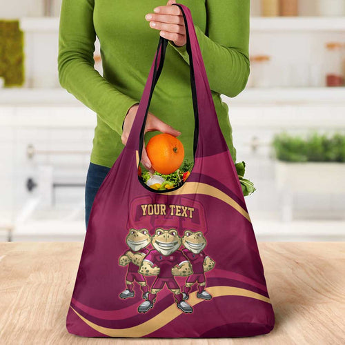 Custom QLD Maroons Cane Toad Grocery Bag Queensland Origin No3