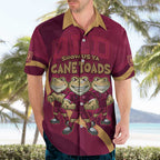 Custom QLD Maroons Cane Toad Hawaiian Shirt Queensland Origin No3