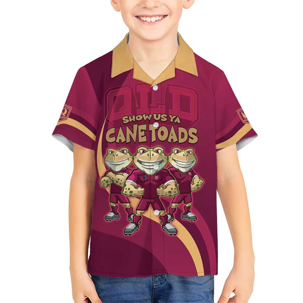 Custom QLD Maroons Cane Toad Hawaiian Shirt Queensland Origin No3