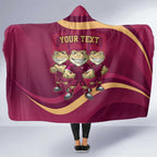 Custom QLD Maroons Cane Toad Hooded Blanket Queensland Origin No3