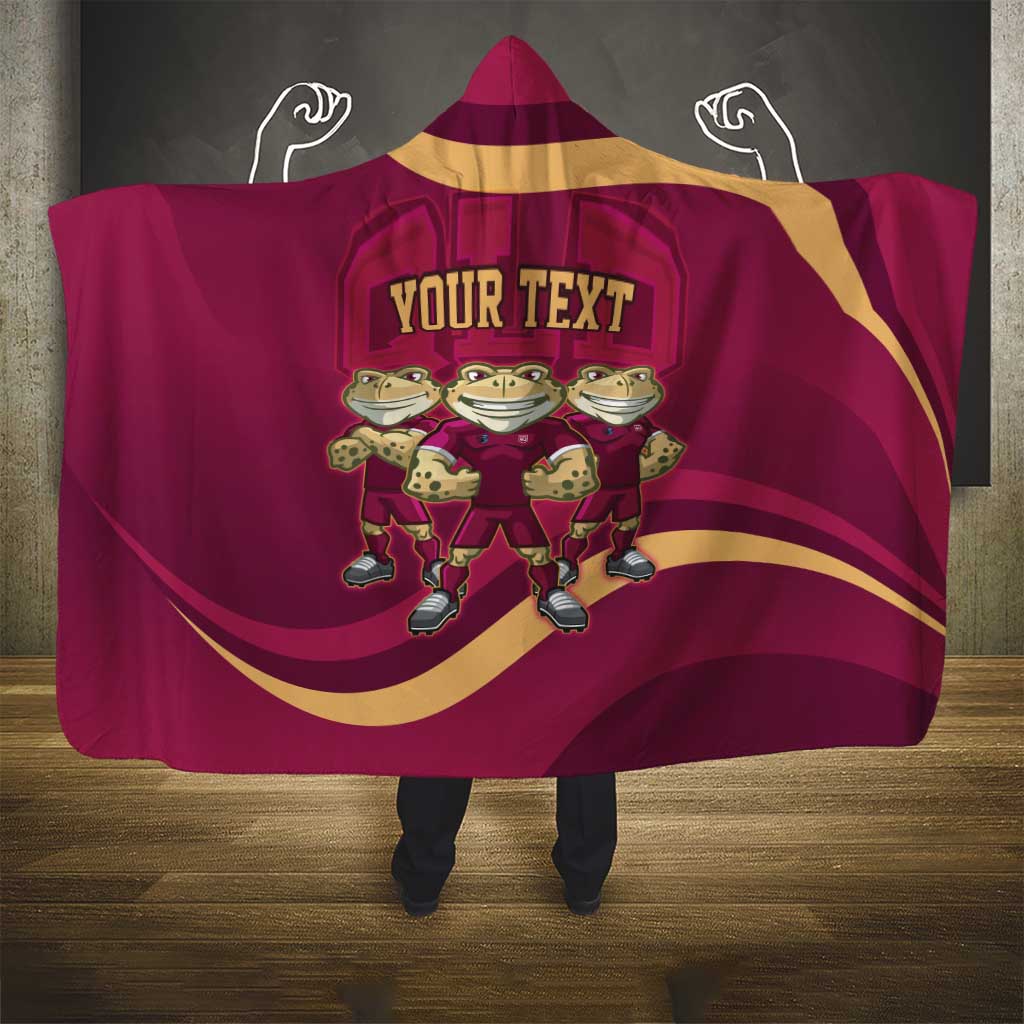 Custom QLD Maroons Cane Toad Hooded Blanket Queensland Origin No3