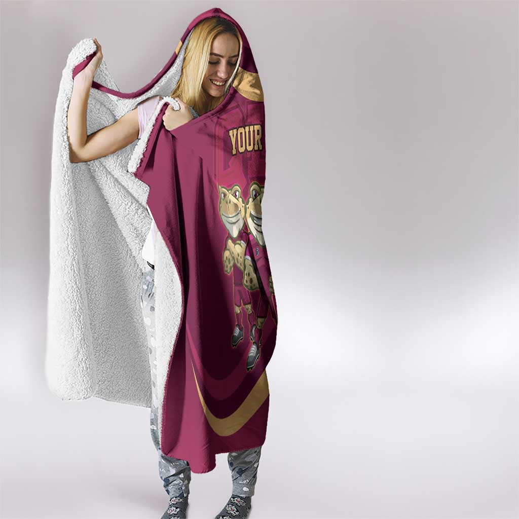 Custom QLD Maroons Cane Toad Hooded Blanket Queensland Origin No3