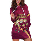 Custom QLD Maroons Cane Toad Hoodie Dress Queensland Origin No3