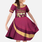 Custom QLD Maroons Cane Toad Kid Short Sleeve Dress Queensland Origin No3