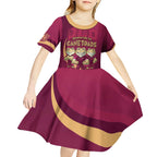 Custom QLD Maroons Cane Toad Kid Short Sleeve Dress Queensland Origin No3