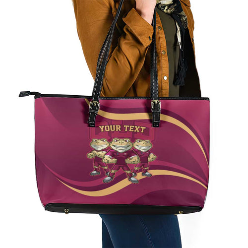 Custom QLD Maroons Cane Toad Leather Tote Bag Queensland Origin No3