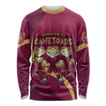 Custom QLD Maroons Cane Toad Long Sleeve Shirt Queensland Origin No3
