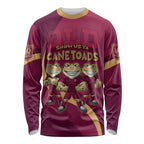 Custom QLD Maroons Cane Toad Long Sleeve Shirt Queensland Origin No3
