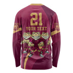 Custom QLD Maroons Cane Toad Long Sleeve Shirt Queensland Origin No3