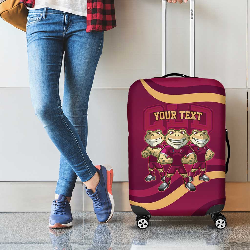 Custom QLD Maroons Cane Toad Luggage Cover Queensland Origin No3