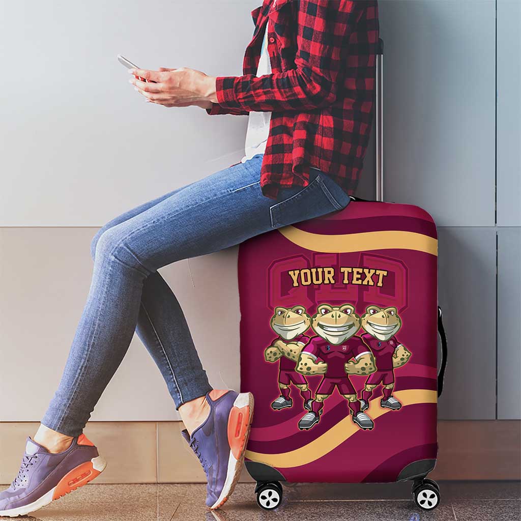 Custom QLD Maroons Cane Toad Luggage Cover Queensland Origin No3