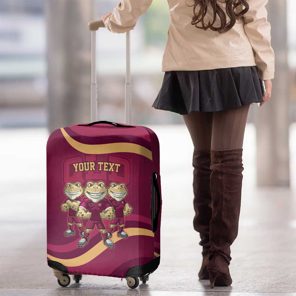 Custom QLD Maroons Cane Toad Luggage Cover Queensland Origin No3
