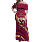 Custom QLD Maroons Cane Toad Off Shoulder Maxi Dress Queensland Origin No3