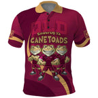 Custom QLD Maroons Cane Toad Polo Shirt Queensland Origin No3
