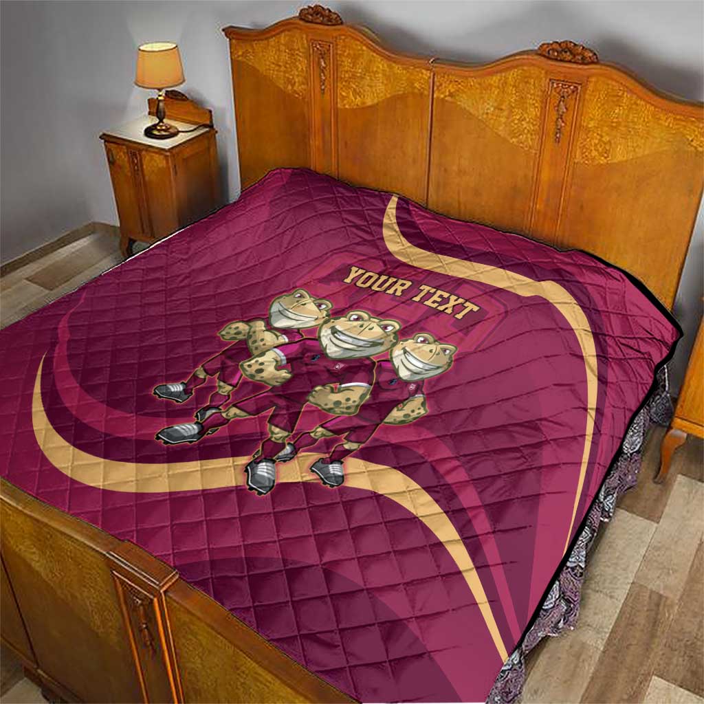 Custom QLD Maroons Cane Toad Quilt Queensland Origin No3