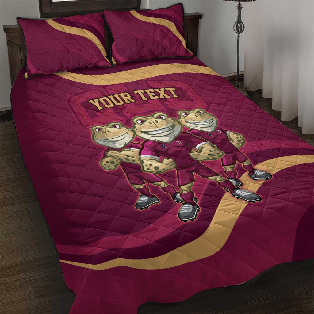Custom QLD Maroons Cane Toad Quilt Bed Set Queensland Origin No3