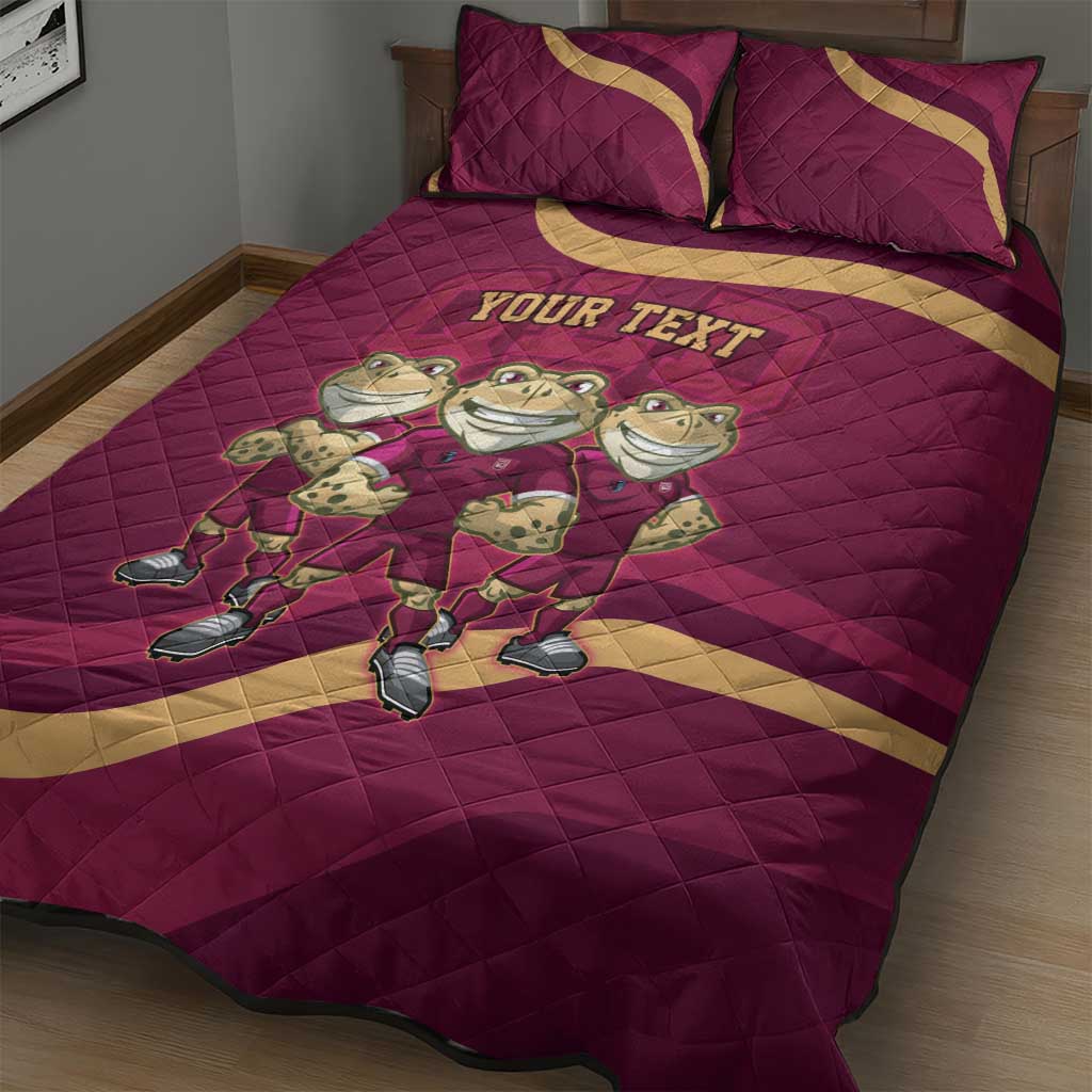 Custom QLD Maroons Cane Toad Quilt Bed Set Queensland Origin No3