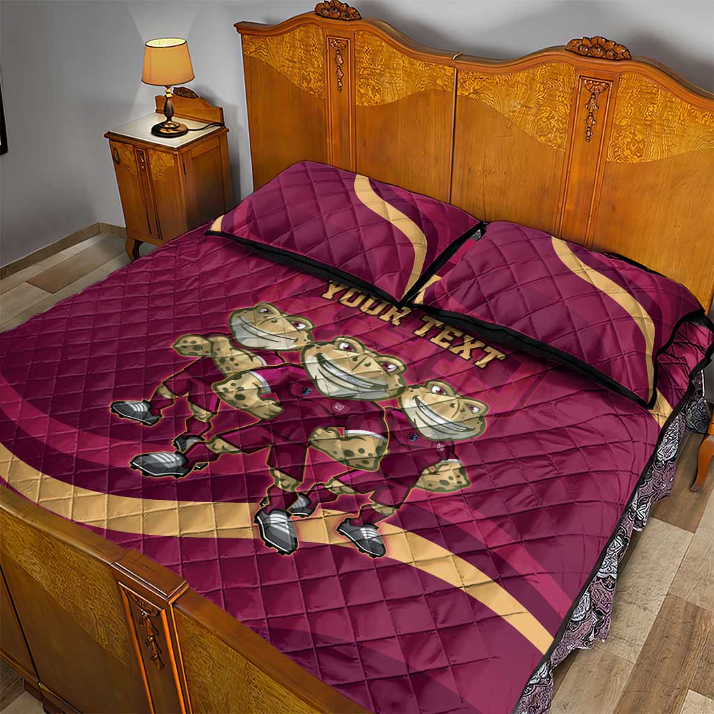 Custom QLD Maroons Cane Toad Quilt Bed Set Queensland Origin No3