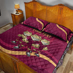 Custom QLD Maroons Cane Toad Quilt Bed Set Queensland Origin No3