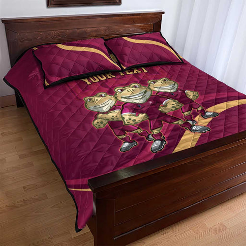 Custom QLD Maroons Cane Toad Quilt Bed Set Queensland Origin No3