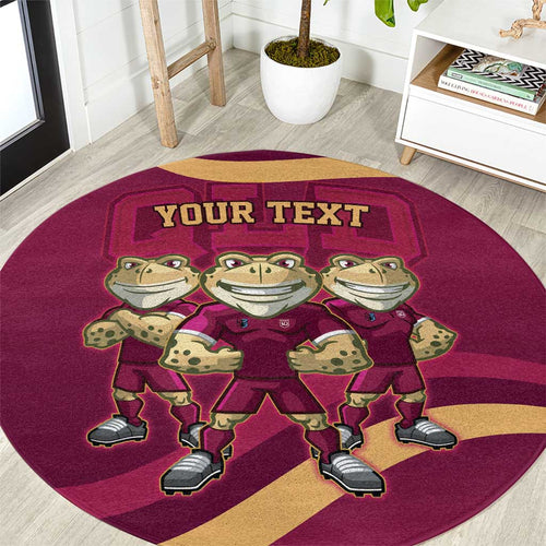 Custom QLD Maroons Cane Toad Round Carpet Queensland Origin No3