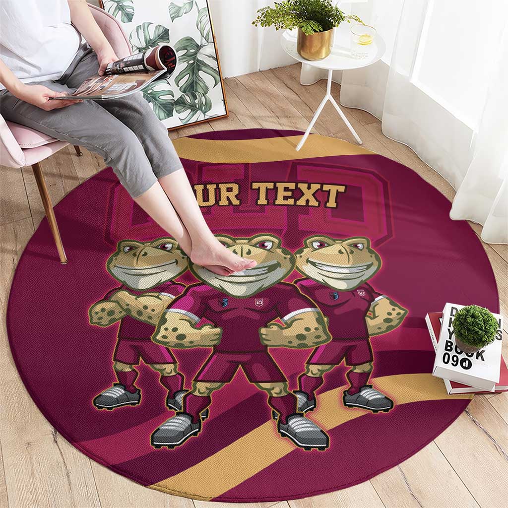 Custom QLD Maroons Cane Toad Round Carpet Queensland Origin No3