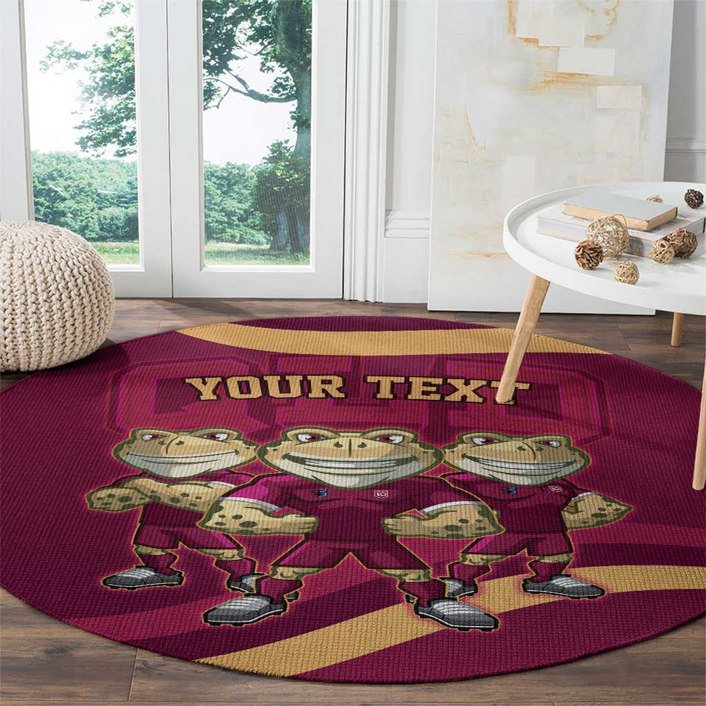 Custom QLD Maroons Cane Toad Round Carpet Queensland Origin No3