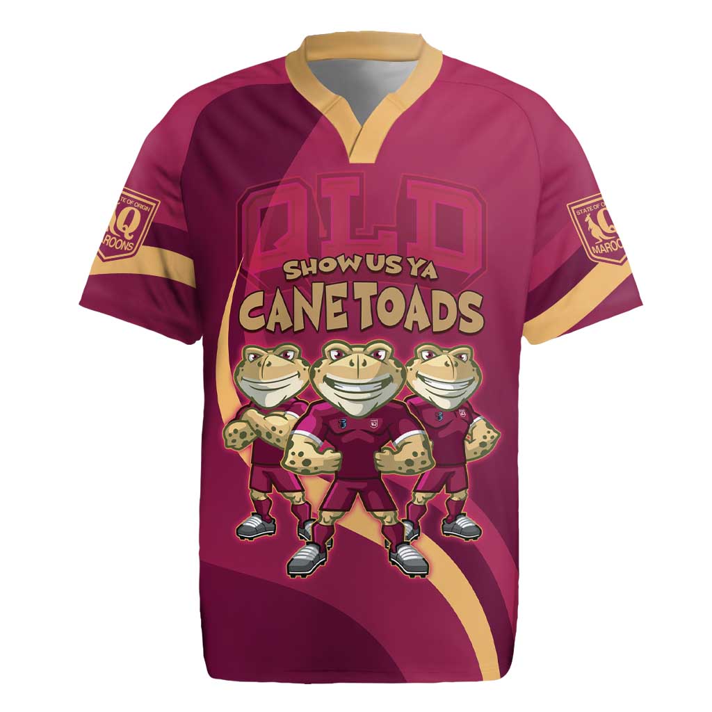 Custom QLD Maroons Cane Toad Rugby Jersey Queensland Origin No3