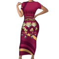 Custom QLD Maroons Cane Toad Short Sleeve Bodycon Dress Queensland Origin No3