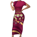 Custom QLD Maroons Cane Toad Short Sleeve Bodycon Dress Queensland Origin No3
