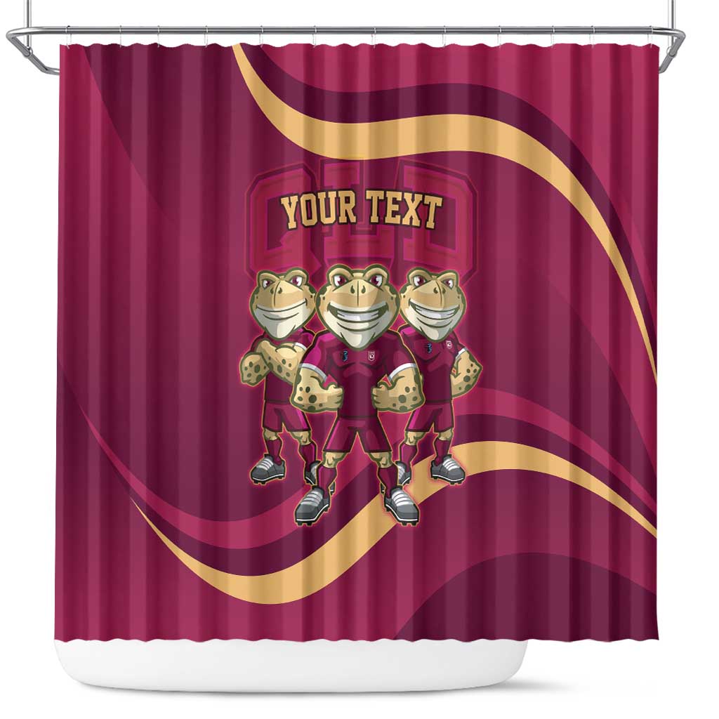 Custom QLD Maroons Cane Toad Shower Curtain Queensland Origin No3