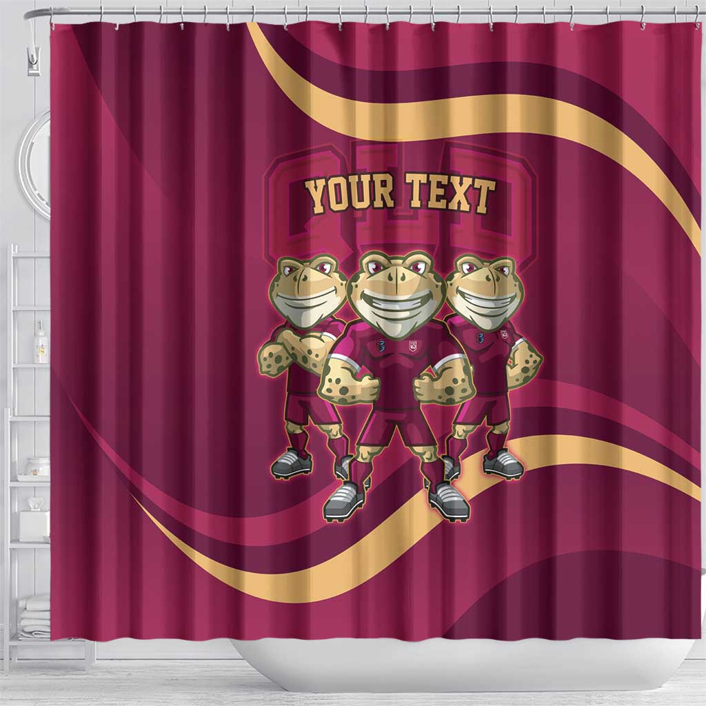 Custom QLD Maroons Cane Toad Shower Curtain Queensland Origin No3