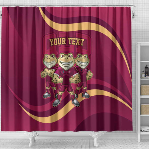 Custom QLD Maroons Cane Toad Shower Curtain Queensland Origin No3