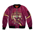 Custom QLD Maroons Cane Toad Sleeve Zip Bomber Jacket Queensland Origin No3