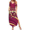 Custom QLD Maroons Cane Toad Summer Maxi Dress Queensland Origin No3