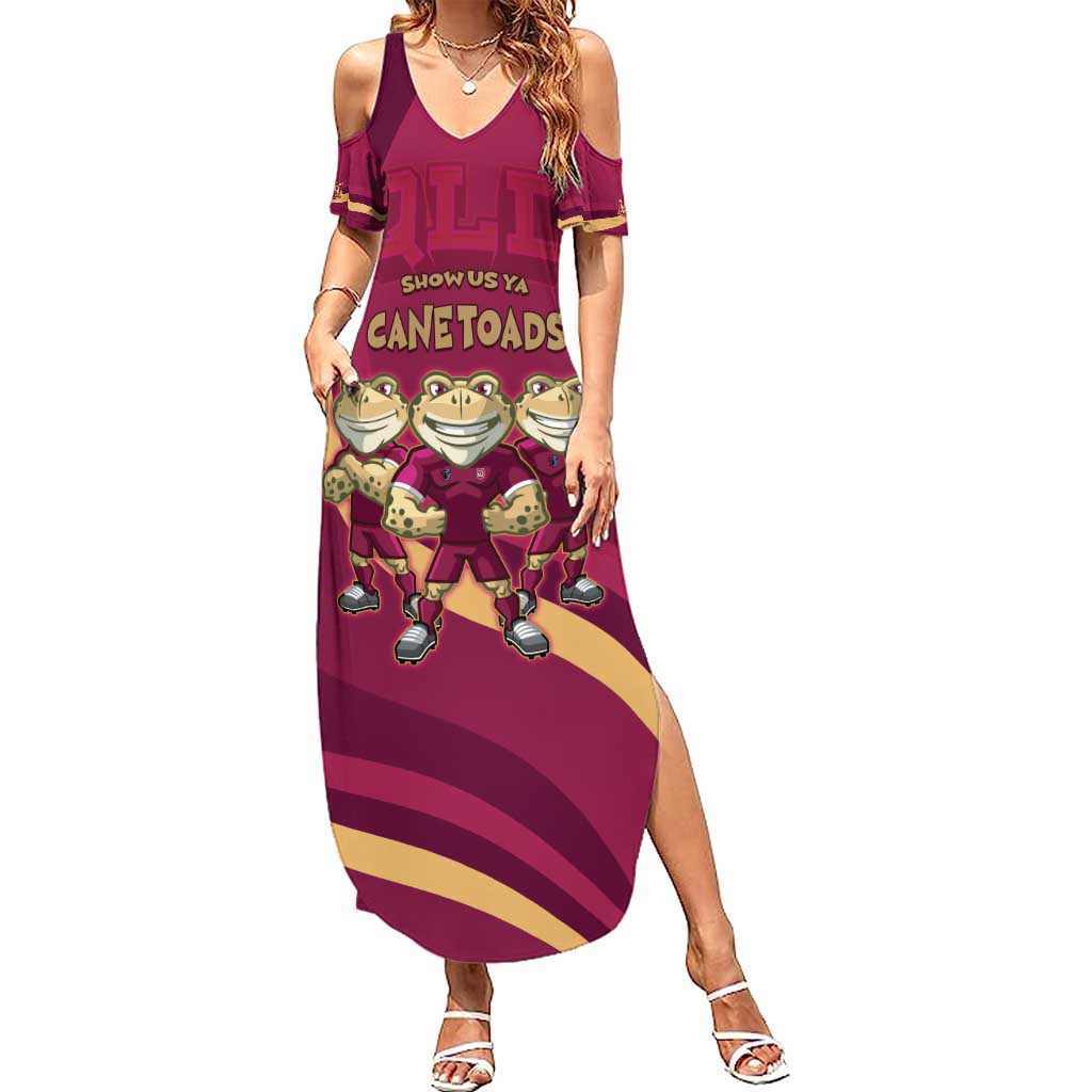 Custom QLD Maroons Cane Toad Summer Maxi Dress Queensland Origin No3