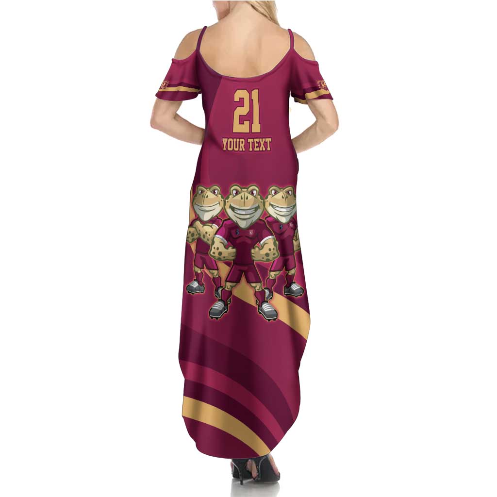 Custom QLD Maroons Cane Toad Summer Maxi Dress Queensland Origin No3