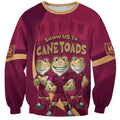 Custom QLD Maroons Cane Toad Sweatshirt Queensland Origin No3