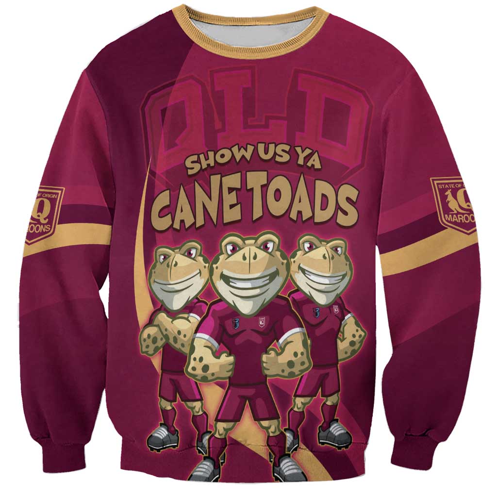 Custom QLD Maroons Cane Toad Sweatshirt Queensland Origin No3