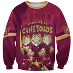 Custom QLD Maroons Cane Toad Sweatshirt Queensland Origin No3