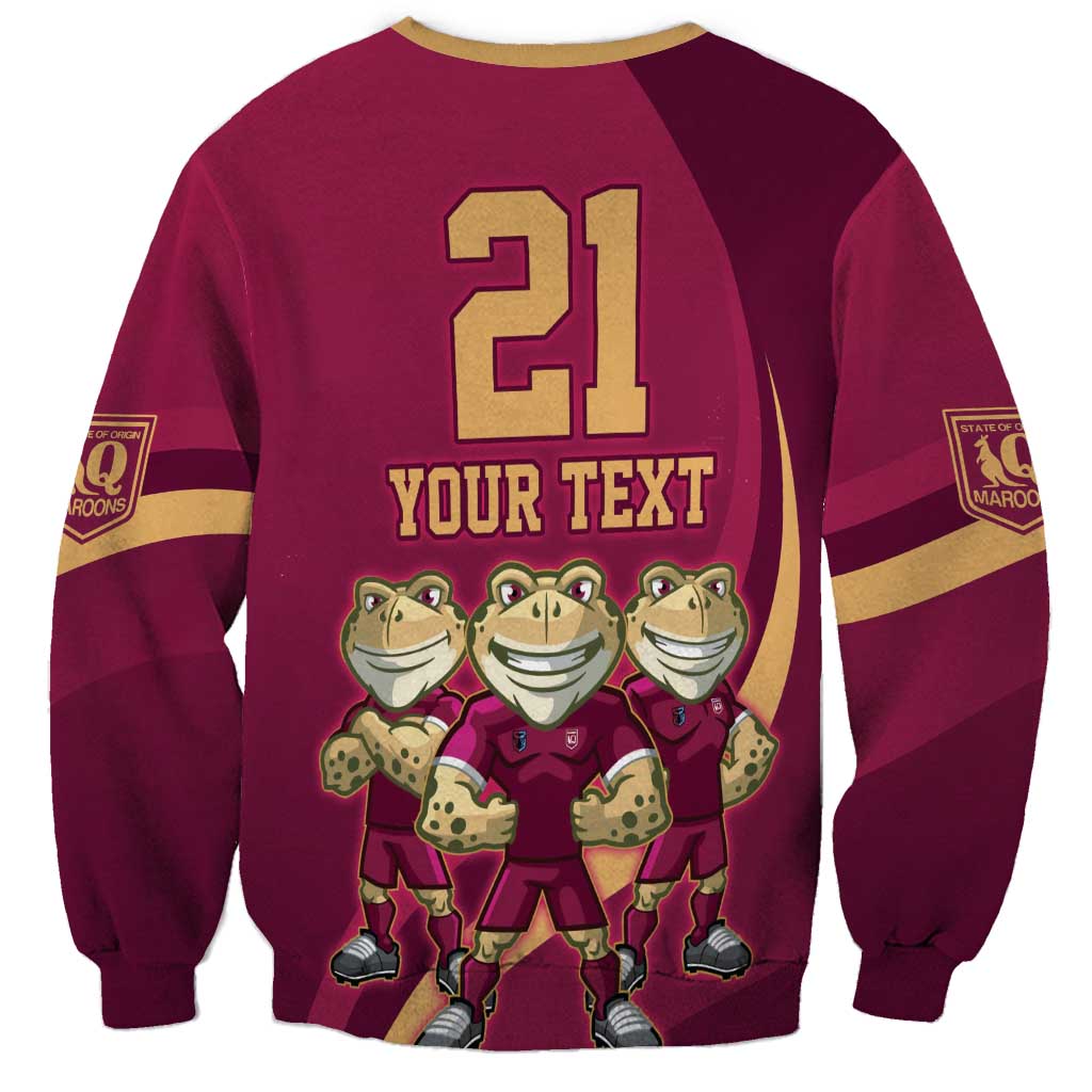 Custom QLD Maroons Cane Toad Sweatshirt Queensland Origin No3