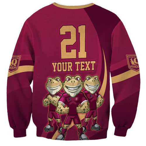 Custom QLD Maroons Cane Toad Sweatshirt Queensland Origin No3