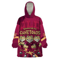 Custom QLD Maroons Cane Toad Wearable Blanket Hoodie Queensland Origin No3
