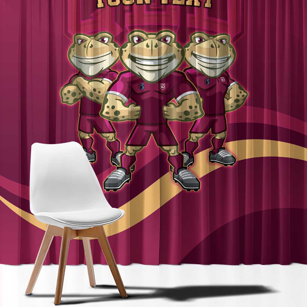 Custom QLD Maroons Cane Toad Window Curtain Queensland Origin No3