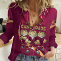 Custom QLD Maroons Cane Toad Women Casual Shirt Queensland Origin No3