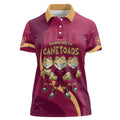 Custom QLD Maroons Cane Toad Women Polo Shirt Queensland Origin No3